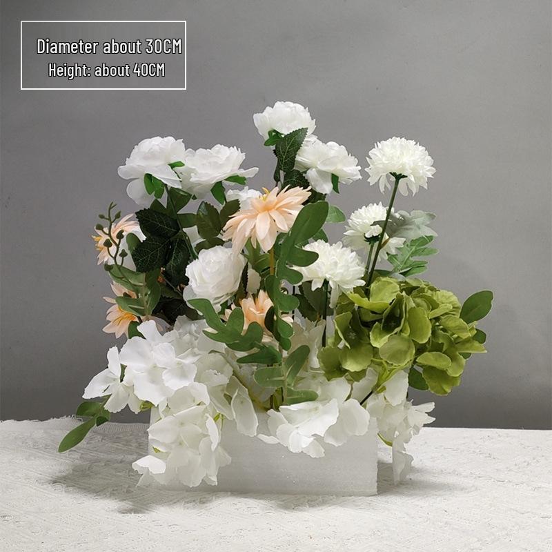 Свадебное цветочное оформление 2025: Сцена банкетного приема по случаю помолвки, Цветочные ряды для дороги/сцены, Цветы для арки, Искусственная имитация фона, Флористическое искусство.