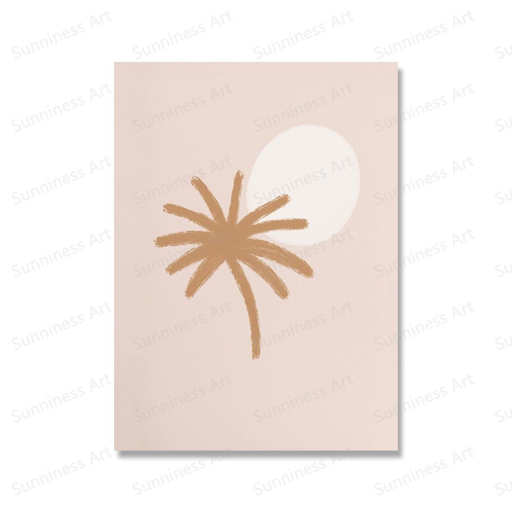 Современный пейзажный постер с изображением серфинга, волн, розовых ракушек, холста, пальмы, настенных картин в стиле минимализма в стиле бохо для домашнего декора