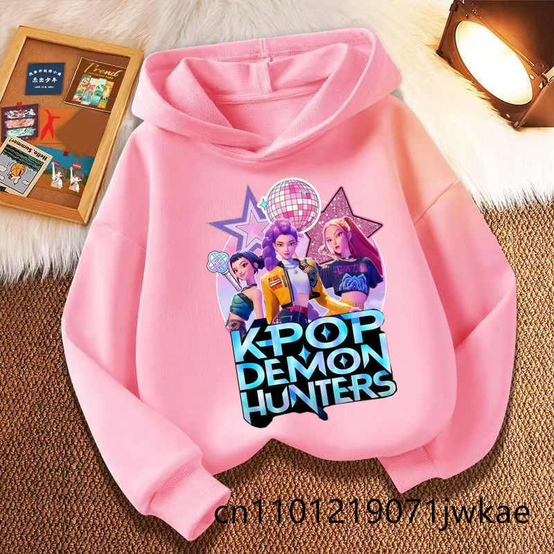 Свитшот Подарок для фанатов Детская одежда Аниме K-pop Охотники на демонов Saja Худи для мальчиков Футболка с длинным рукавом для девочек Повседневная толстовка