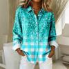 Women's Shirt Blouse Print Button Long Sleeve Casual Basic Shirt Collar Regular Top