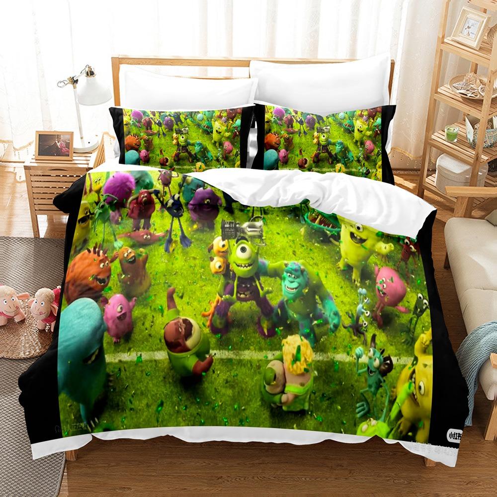 Monster University Duvet Cover Pillowcase Monster Company Bedding Set Adult Boy Girl Bedroom Decoration Children Gift