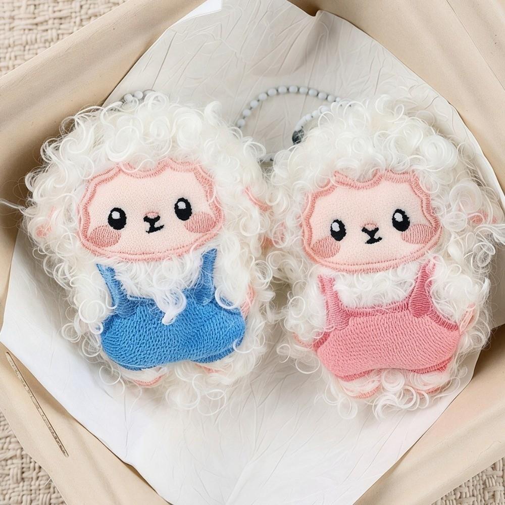 Cute Plush Sheep Keychain Portable Fluffy Animal Keyring Backpack Pendant Festive Decor