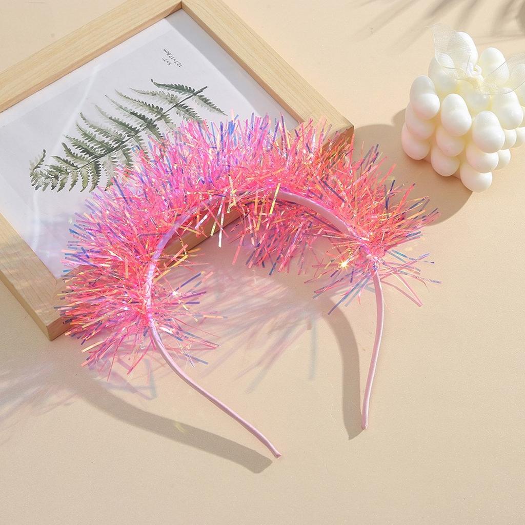 Cute Hairband with Colorful Tinsel Perfect for Parties Stage Performences Eye-catching Party Headband Birthday HeadWear