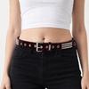Fur Punk Rivet Belt Buckle Y2K Belt Fashion Gothic Waistband  Jeans Accessories