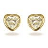 [R4127] - Gold Plated Earrings 'Coeur Essentiel' Golden White - 5x5 Mm