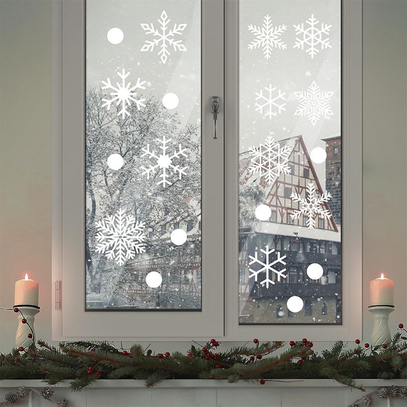 Window Background Decoration Sticker White Snowflake Window Sticker