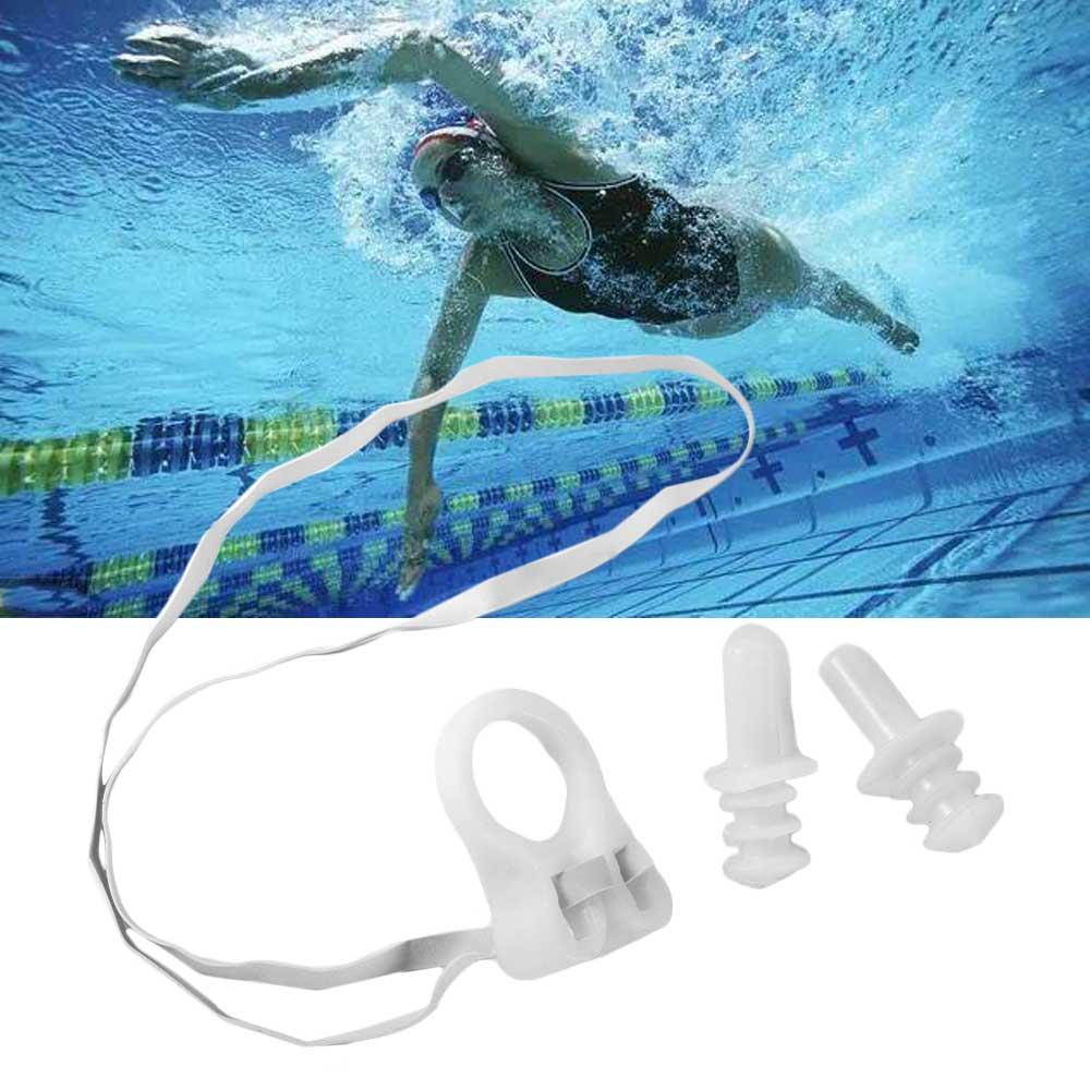 Swim Ear Plugs Shower Ear Plugs Diving Surf Nasal Protection Earplugs Nasal Clip Silicone Earplugs