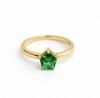 Star Shape Emerald Statement Ring, 925 Solid Sterling Silver, Promise Ring, Gift for Her, Yellow Gold Ring