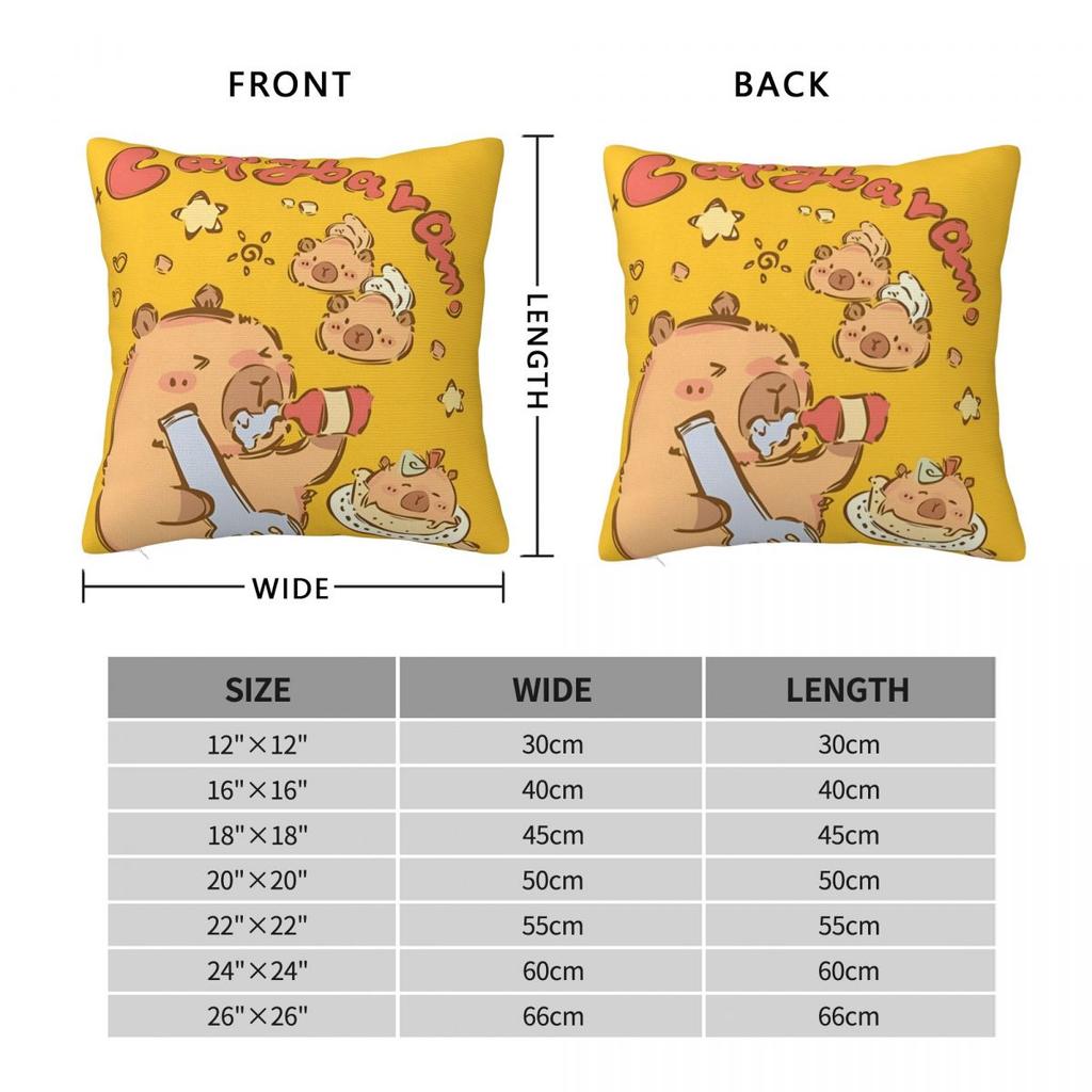 Cute Kapibara Capybara Pillow Case Cartoon Cushion Cover Polyester Graphic Pillow Cover Pillowcases For Sofa Home Decoration