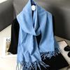 Warm Thicken Cashmere Shawl Outdoor Fashion Luxury Tassels Pashmina Lady Wrap Windproof Scarves Solid Women Winter Scarf