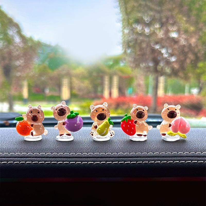 5 шт. мультяшная капибара, украшения для приборной панели автомобиля, симпатичные креативные капибара, украшения для автомобиля, аксессуары, подарки