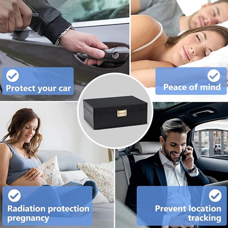 Signal Blocker Box, Car Keys Fob Protector, Carbon Fiber Signal Blocker for Keyless Fob, Signal Blocking Box