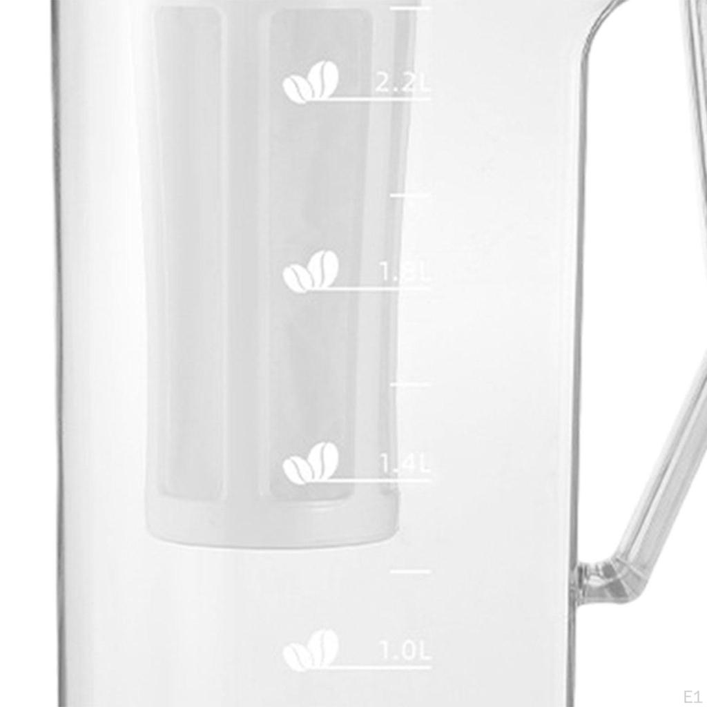 Прозрачный графин для воды с ручкой, двойная шкала от -20°C до 110°C для холодного кофе