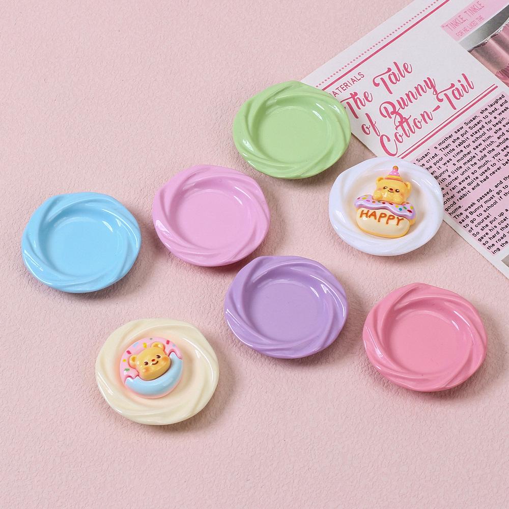 Cartoon Multicolor Swirl Plate Resin Glue DIY Accessories for Hairpins & Magnets