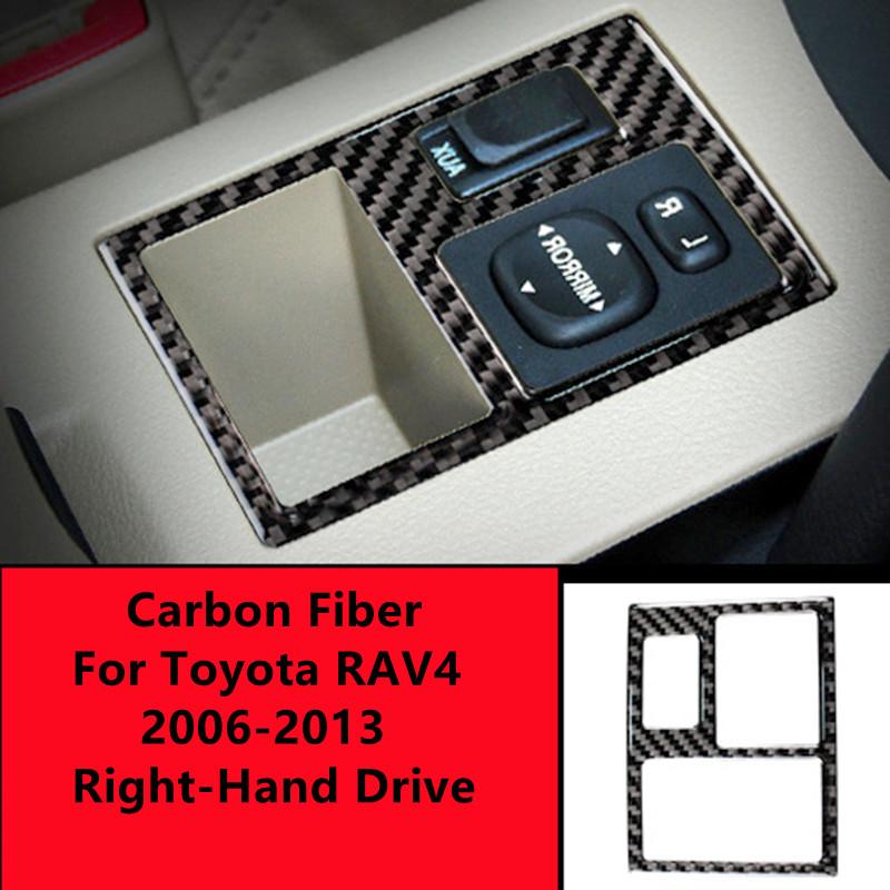 Углеродное волокно, панель переключения передач автомобиля, панель ручного тормоза, декоративная крышка, накладка, наклейки для салона автомобиля Toyota RAV4
