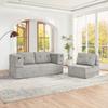 Modular cloud sofa with armchair, foldable sleeper, guest bed & floor sofa, convertible sofa with pockets for phone and remote control, Light Gray