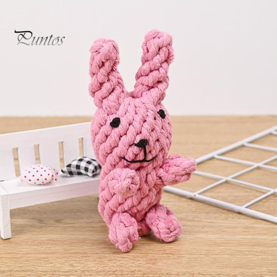 Interactive Cotton Rope Dog Toy Cute Rabbit Bear Giraffe Octopus Shape Dog Chew Toy Bite-resistant Pet Squeaky