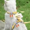 Cat Harness Collar Set Adjustable Cartoon Bee Double Layer Pet Harness for Small Medium Dog Cat Pet Collar Leash Outdoor