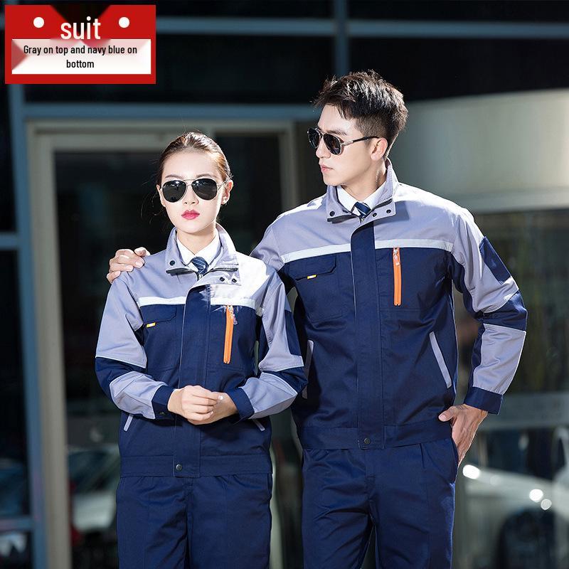 Прочный рабочий комплект для мужчин и женщин - С длинным рукавом, износостойкий, утолщенный для весны/осени. Идеально для сварки и авторемонта.