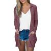 Women's Fashion Cardigan Lightweight Long Sleeve Button Loose With Pocket Solid Color Jacket