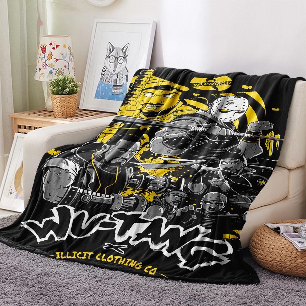 1 шт. Фланелевое одеяло с принтом Wu-Tang Clan, Высокое качество, Удобное для всех сезонов, Декор для дома, Тепло и комфорт