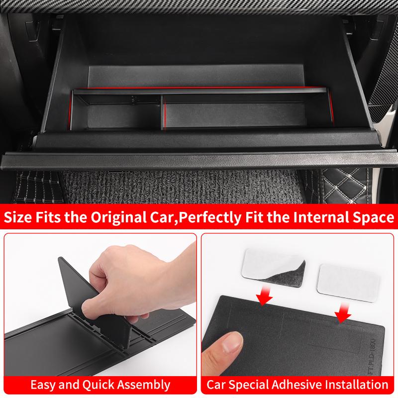 For Toyota 2010- Land Cruiser Prado 150 LC150 Glove Compartment Divider nti-Skid Storage Box ert Interior Accessories