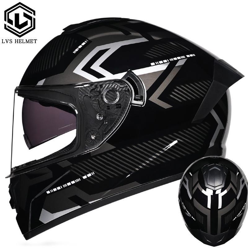 New Motorcycle Helmet Full Face Double Lens Racing Off-road Helmets Capacetes Men Cascos Para Moto DOT Approved Four Season