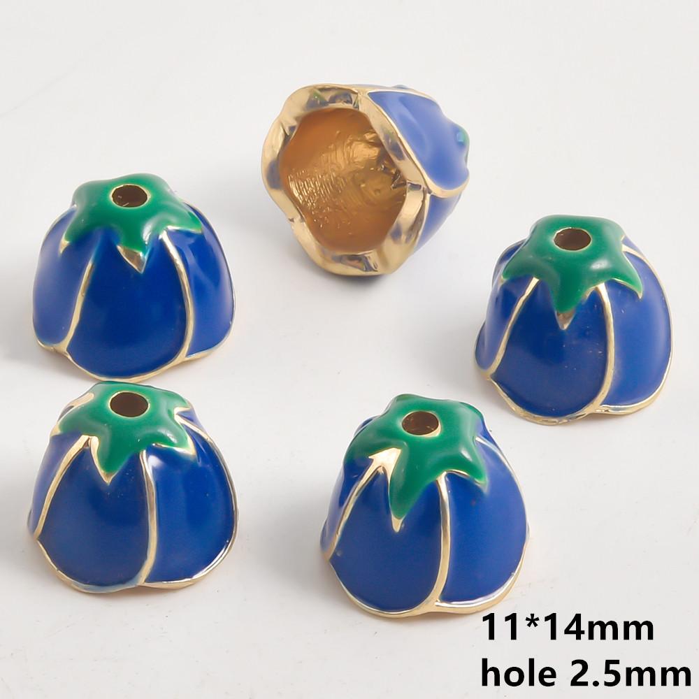 10pcs/Lot Vintage Enamel Flower Bead Cap Accessories For Jewelry Making Supplies Bohemia End Caps Handmade Connectors Materials
