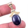 Natural Iolite Gemstone 925 Solid Sterling Silver Two Tone Pendant 1.75'' U0e90