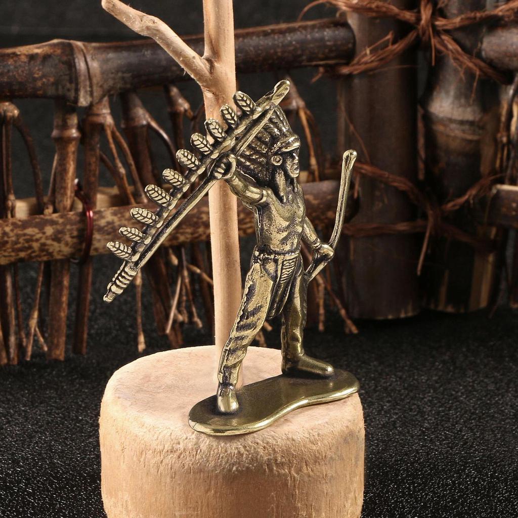 Indian Figurine, Brass Statue Home Decor, Miniature Sculpture Tabletop Ornament for Table Showcase