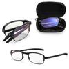 Unisex Portable Compact Eyewear Reading Glasses Folding Presbyopic Glasses with Zipper Case