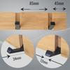 Ricoo MH023L-N clothes hanger, bamboo and steel, 5 foldable hooks