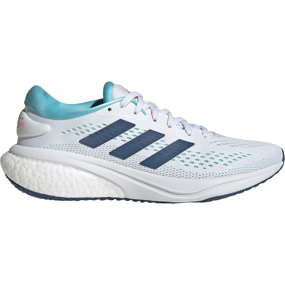 Adidas Supernova 2 Running Shoes, Women's, White/Wondersteel/Bliss Blue (GW9100), Size 22.5 cm