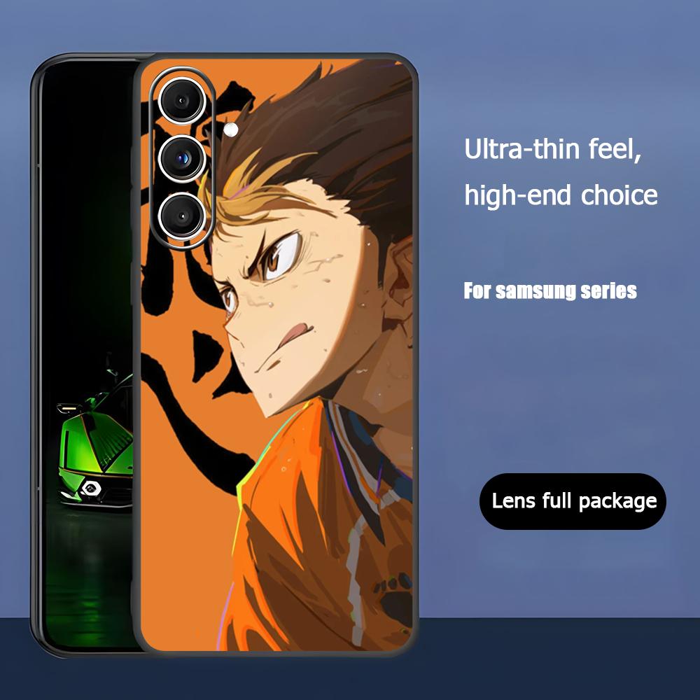 Чехол для телефона Haikyu Аниме Нисиноя Юу Для Samsung Galaxy S25 S24 S23 S22 S21 S20 Plus Ultra Note20 Мягкий Черный