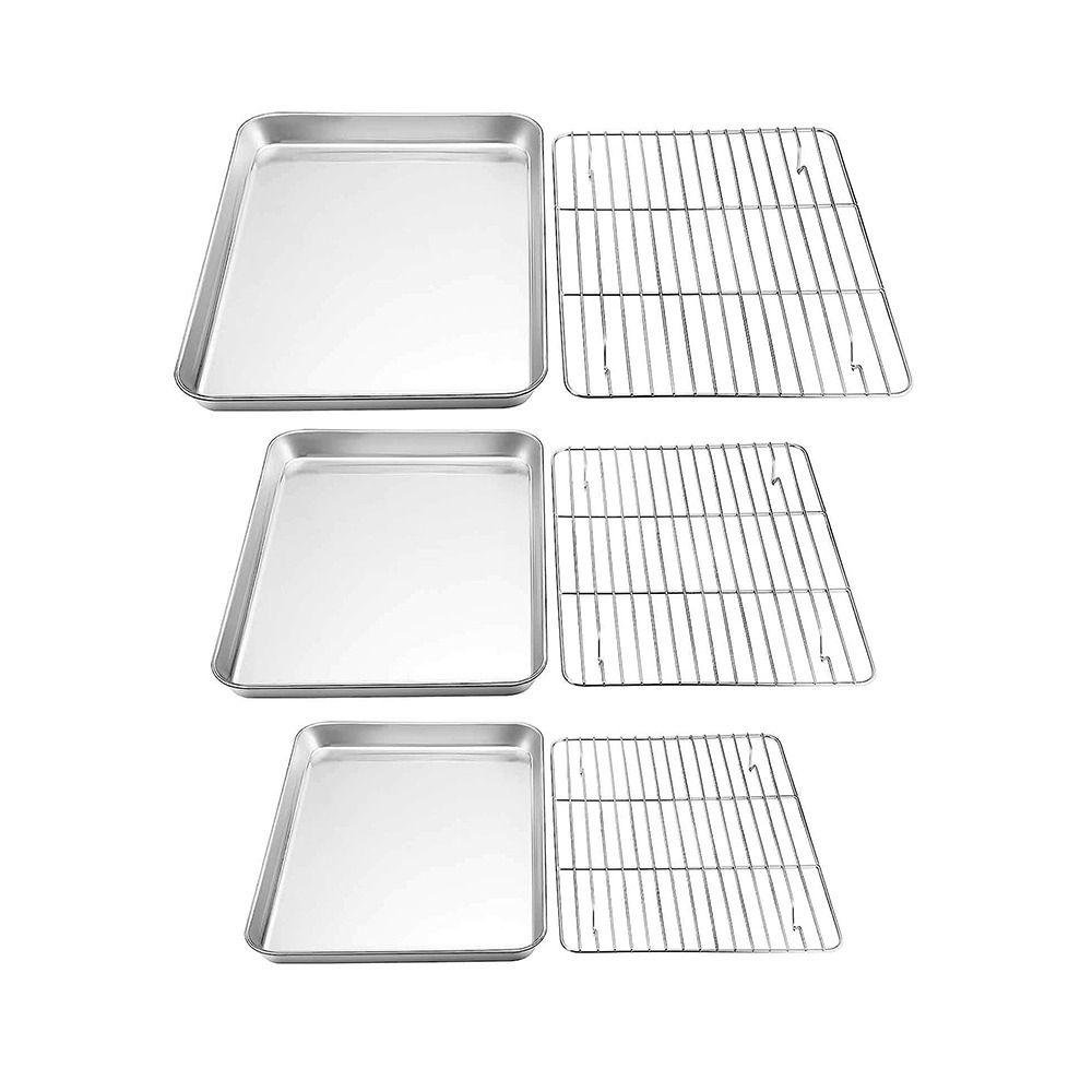 Nonstick Square Baking Plate Wire Racks Baking Tray Easy to Clean Oven Bread Cake Grid Home