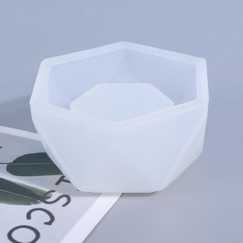 Цветочный горшок силиконовая форма для DIY шестиугольный бетонный горшок серии зеркальный кристалл эпоксидная глина форма для украшения дома для смолы
