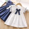 Summer Baby Girl Princess Dress Casual Fashion Baby Girl Flying Sleeve Bowknot Princess Dress Kids Clothing For 1-6 Years Old