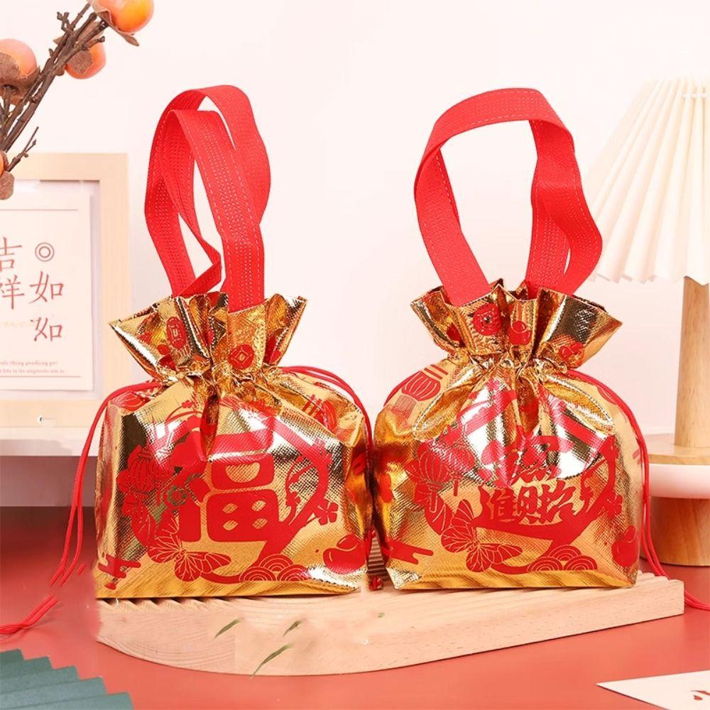 Eco-Friendly Drawstring Gift Bag Fu Character Goody Bag Wedding Gift Candy Bag Lunar New Year
