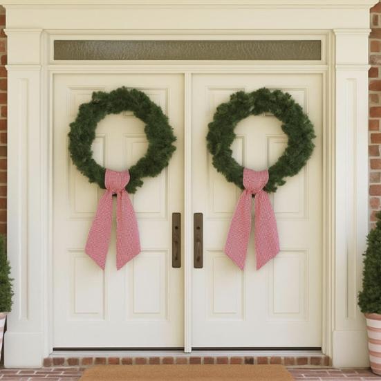 2 шт. Осенний День Благодарения Клетчатый Принт Венок Пояс Фермерский Лента DIY Ремесло Монограмма Уличный Внутренний Осенний Декор