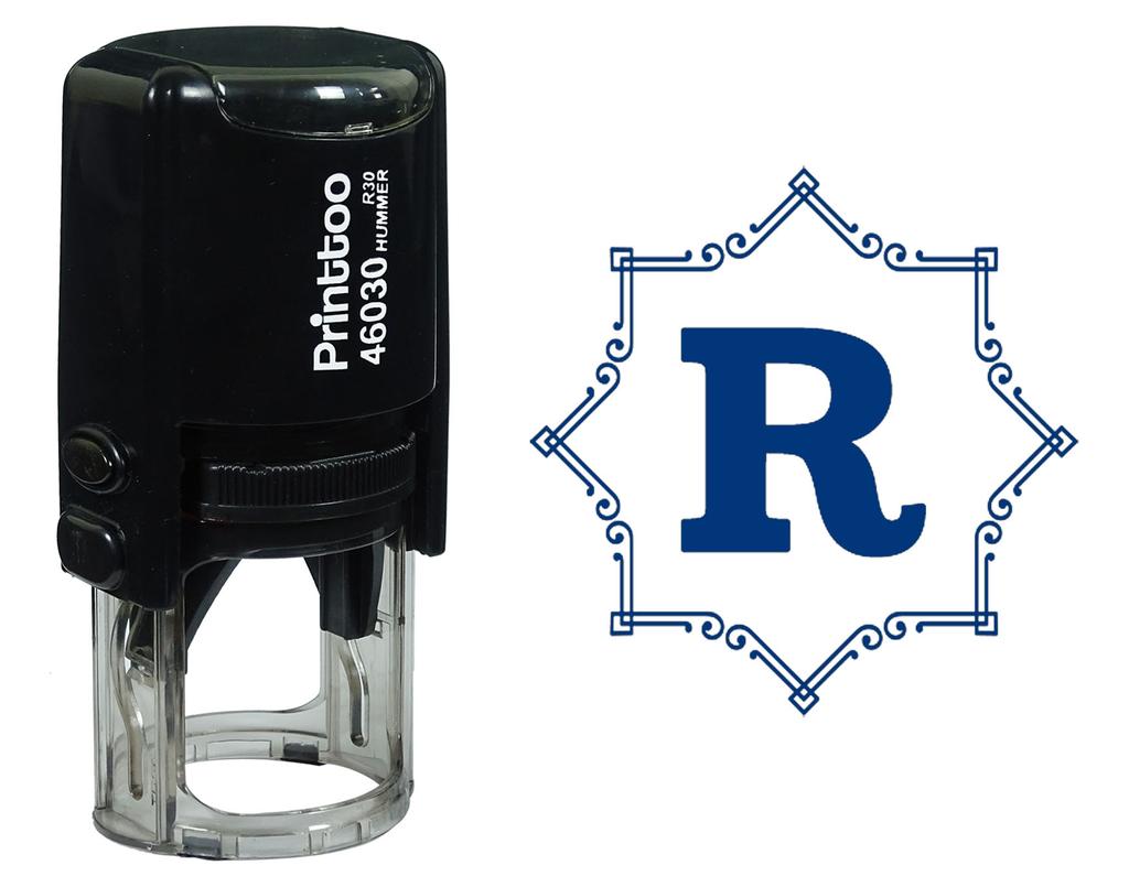 Printtoo Octagon Celtic Swirl Frame Alphabet R Monogram Self Inking Rubber Stamp Office