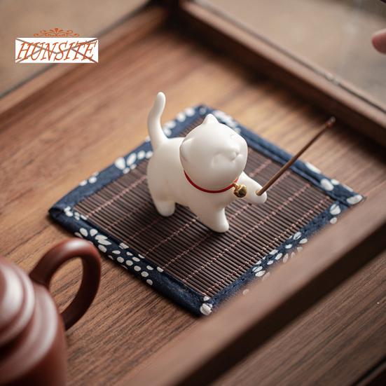 Керамический держатель для благовоний с изображением кота из мультфильма для украшения дома