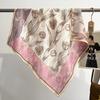 Floral Print Square Scarf Women Head Scarf Cotton Feel Soft Hijab Autumn Spring Warm Neckerchief Foulard Bandana Fashion Wraps