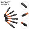 6pcs Magnetic Cross Screwdriver Bits Set PH1 PH2 PH3 PZ 1 PZ 2 PZ3 1/4 Hex Screw Driver Bit Screwdriver Bit Holder Hand Tools