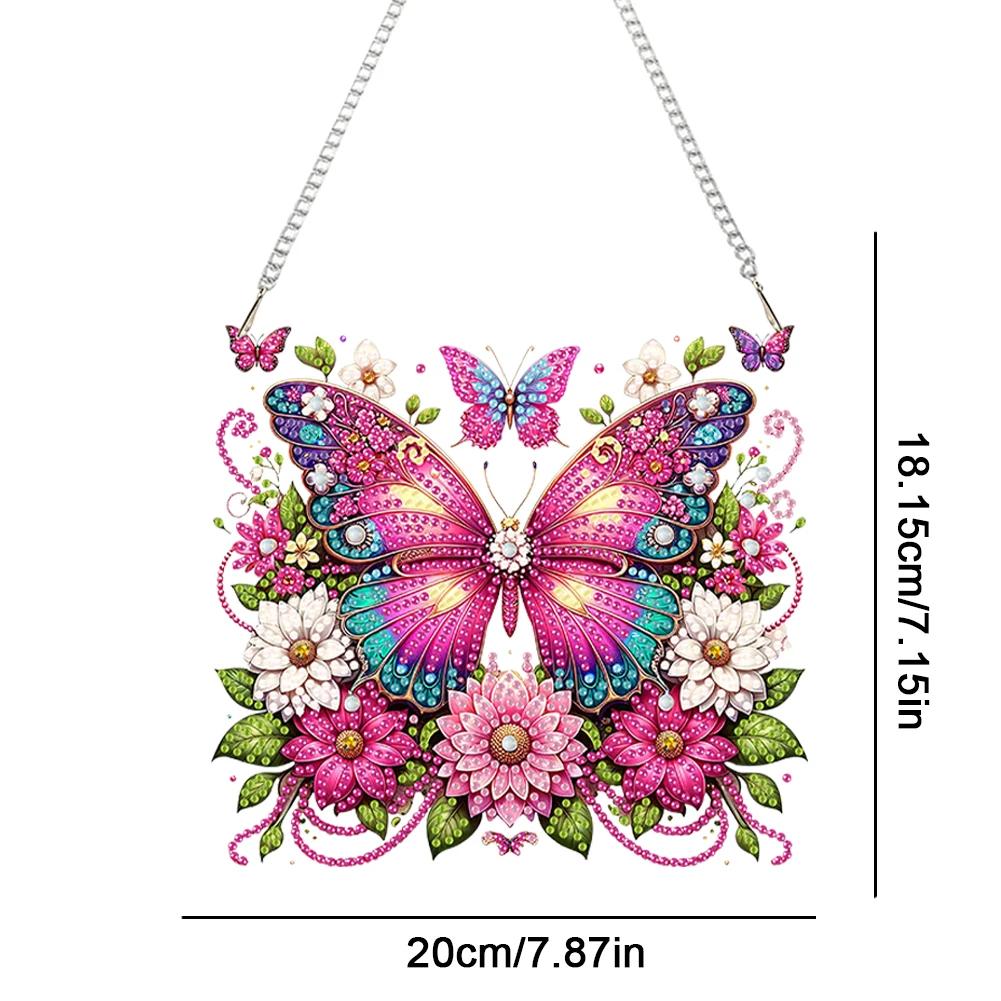 Acrylic Special Shape Easter Egg 5D DIY Diamond Painting Dots Pendant Rhinestone Diamond Art Pendants for Garden Window Decor