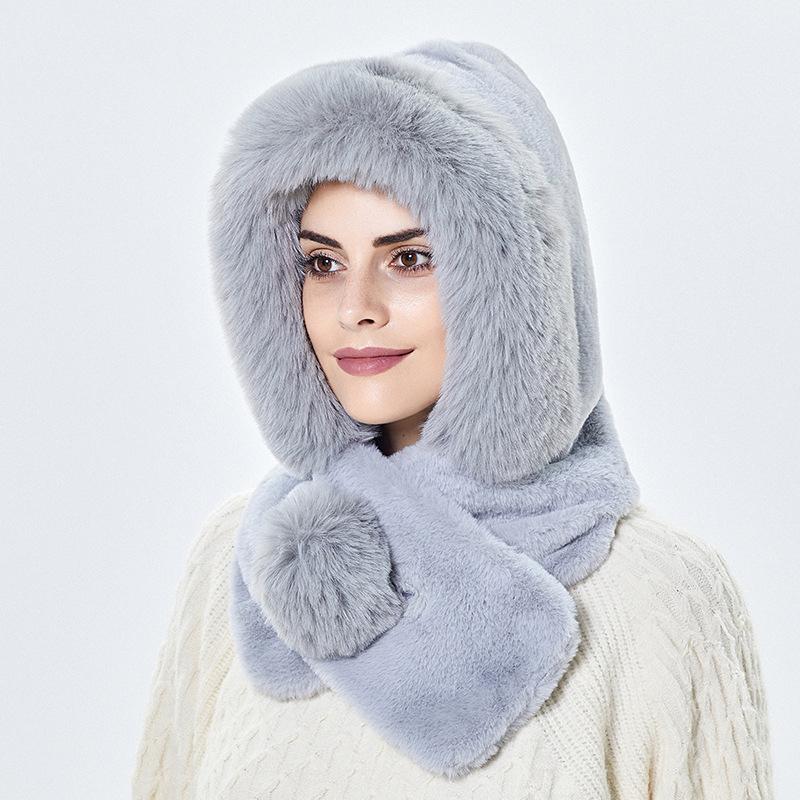 Модные зимние шапки для женщин, теплая шапка-бомбер из искусственного меха, уличная ветрозащитная теплая шапка-ушанка, женские зимние шапки-шарфы