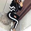 Women Two Piece Set Pants Sets Striped Jacket Matching Sets Y2k Tops Tracksuit Autumn Spring Long Pant Casual Outfit Suits