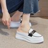 Baotou Half Slippers Women's Summer New Inner Height Increase Versatile Casual Thick-soled Lazy People Wear Spring White Shoes