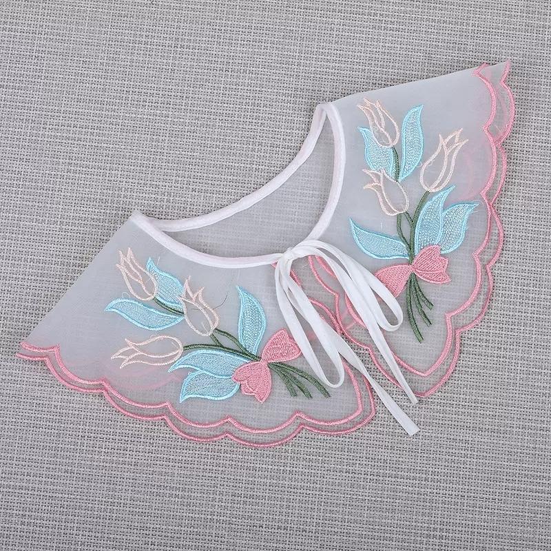 Мода 2023 года, женская, для девочек, кукла Лолита, шаль, поддельный воротник, вышитое ожерелье, лацкан, блузка, накидка на плечо, короткая накидка, поддельный воротник