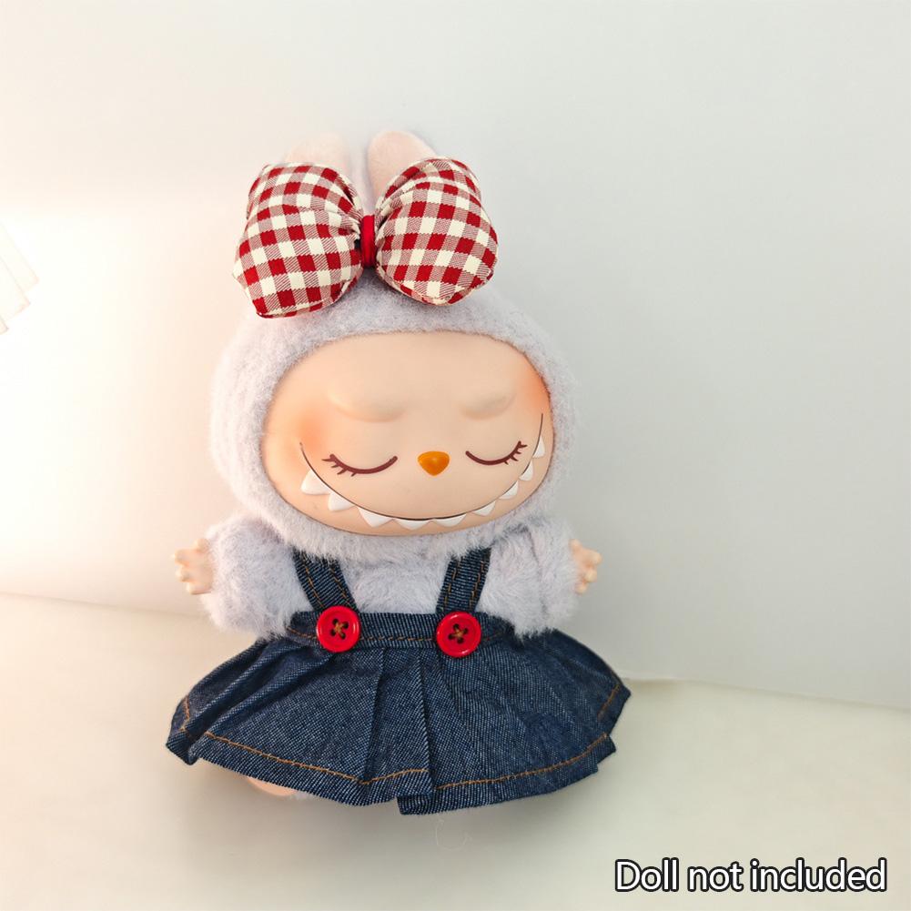 Мини-одежда и аксессуары для кукол 15-17 см Ropa Labubu 10 см Хлопковая кукла Худи с сердцем Розовая пряжа Юбка Одежда Без куклы