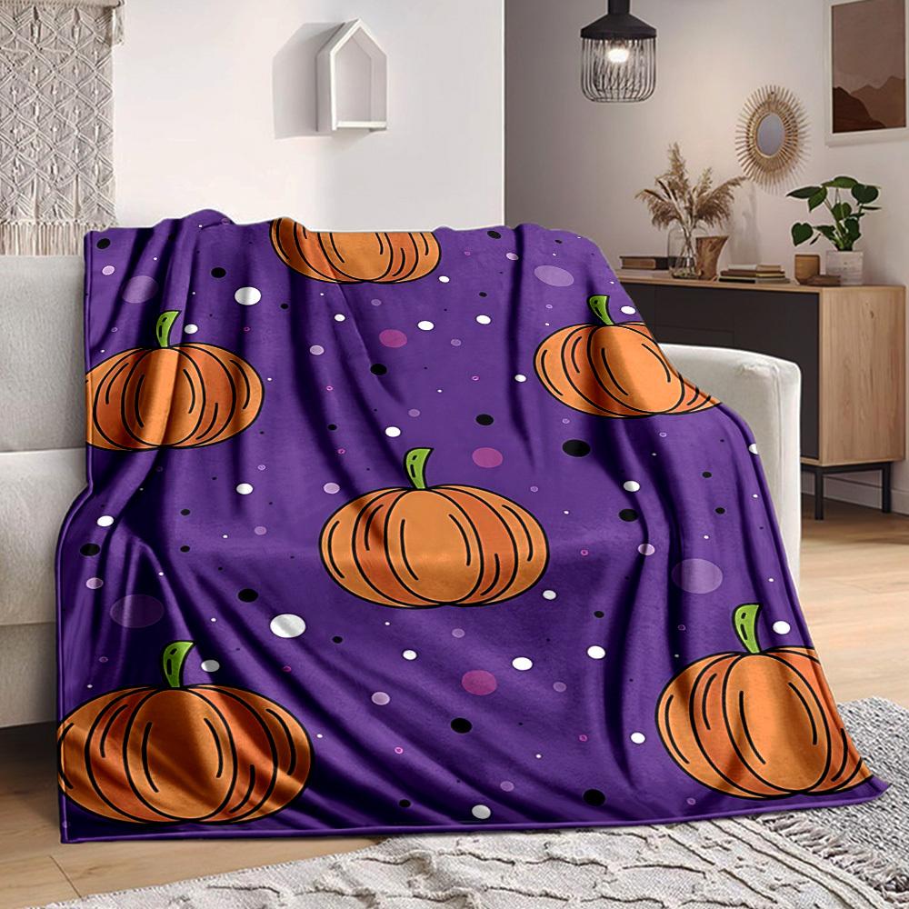 1pc Pumpkin Pattern Blanket Warm, Cozy, And Soft, Suitable for Sofas, Beds, Cars, And Office Use.Perfect for Camping And Travel, Making It a Great Gif